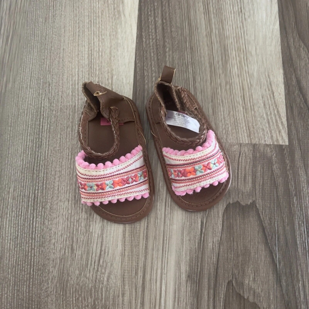 Charming Brown and Pink Kids Sandals
